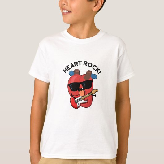Heart Rock Grappige muziek woordspeling T-shirt (Voorkant)