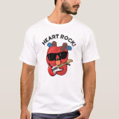 Heart Rock Grappige muziek woordspeling T-shirt (Voorkant)