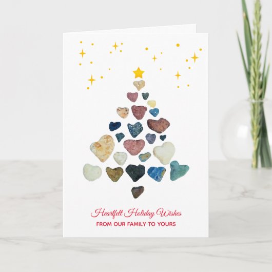 Heart Rocks Heartfelt Holiday Wishes Greeting Kaart (Voorkant)