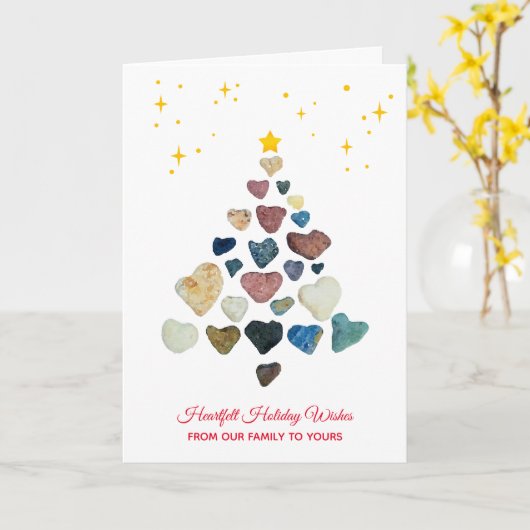 Heart Rocks Heartfelt Holiday Wishes Greeting Kaart (Gele Bloem)