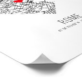 Heart Rome City Map (Italië) Poster (Hoek)