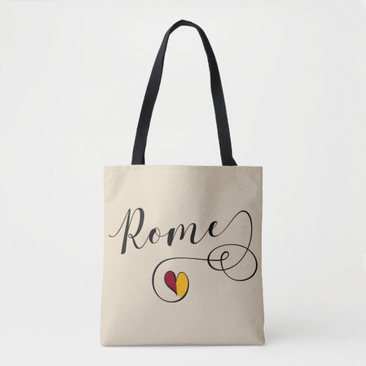 Heart Rome Flag Grocery Bag, Italiaans Tote Bag (Voorkant)