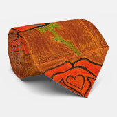 "Heart Roos #6" Stropdas Bloem tuin (Opgerold)