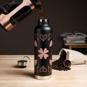 Heart Roos Gold Patroon Waterfles