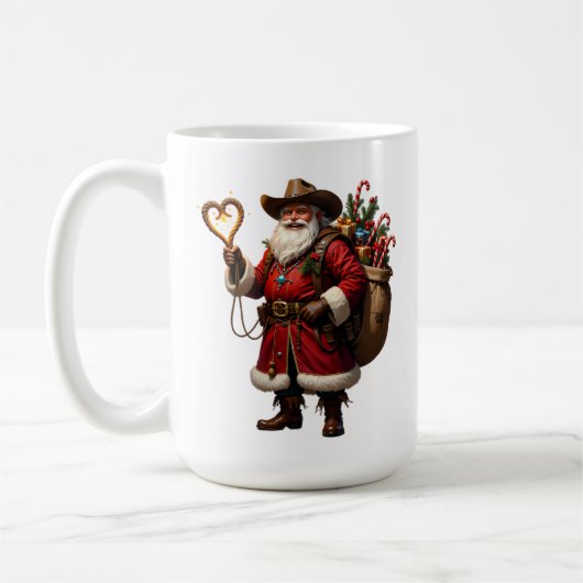 Heart Rope Cowboy Santa Koffiemok (Links)