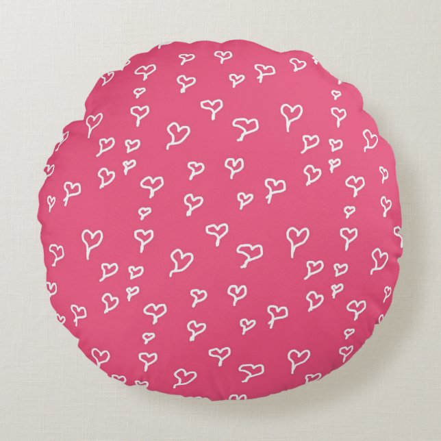 Heart Round Pillow Rond Kussen (Voorkant)