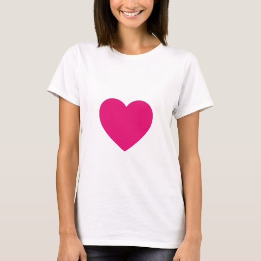 Heart roze gebreide teelrok t-shirt (Voorkant)
