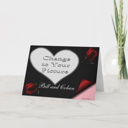 Heart & Rozen Invitation - elke gelegenheid aanpas (Voorkant)