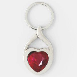 Heart Ruby Gemstone Sleutelhanger
