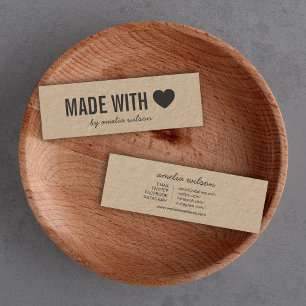 Heart Rustic Made with Love Kraft Social Media Mini Visitekaartje