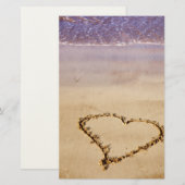 Heart Sand Beach Ocean Romantische Valentijn - Aan Briefpapier (Voorkant / Achterkant)