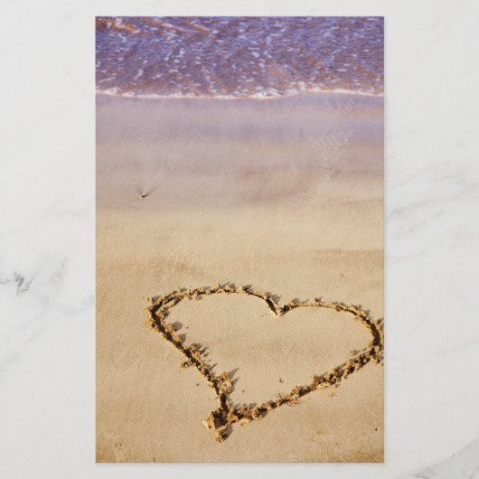 Heart Sand Beach Ocean Romantische Valentijn - Aan Briefpapier (Voorkant)