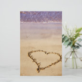 Heart Sand Beach Ocean Romantische Valentijn - Aan Briefpapier (Staand voorkant)