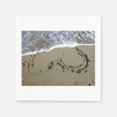 Heart Sand Beach Wedding Paper Napkins Servet (Voorkant)