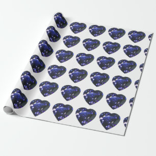 Heart Sapphire Blue Cadeaupapier
