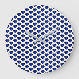Heart Sapphire Blue Large Clock Grote Klok