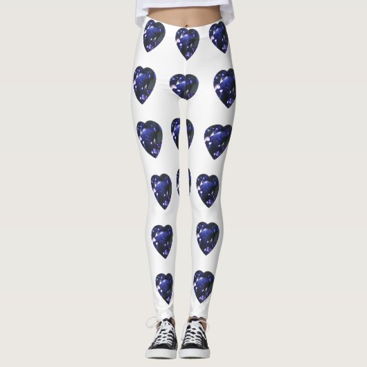 Heart Sapphire Blue Leggings (Voorkant)