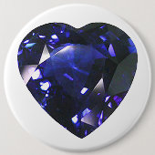 Heart Sapphire Blue Ronde Button 6,0 Cm (Voorkant)