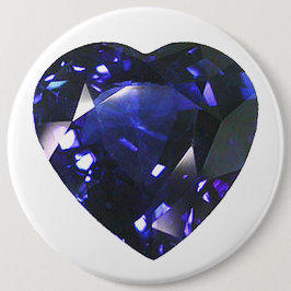 Heart Sapphire Blue Ronde Button 6,0 Cm
