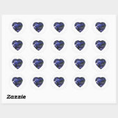 Heart Sapphire Blue Ronde Sticker (Vel)
