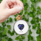 Heart Sapphire Blue Sleutelhanger (Hand)