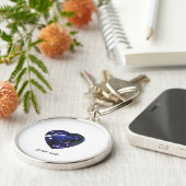 Heart Sapphire Blue Sleutelhanger (Zijkant)