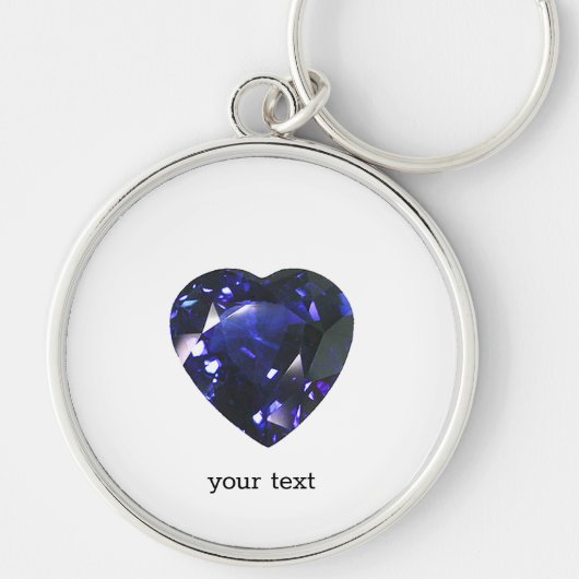 Heart Sapphire Blue Sleutelhanger (Voorkant)