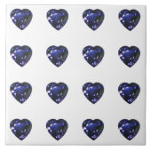Heart Sapphire Blue Tegeltje (Voorkant)