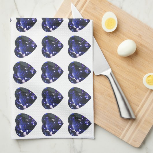 Heart Sapphire Blue Theedoek (Quarter Fold)