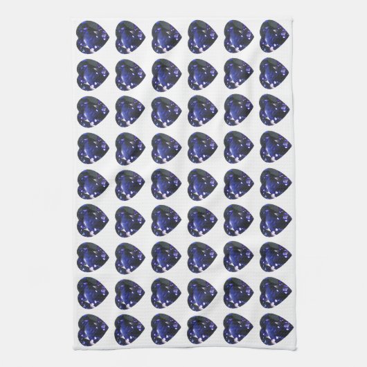 Heart Sapphire Blue Theedoek (Verticaal)