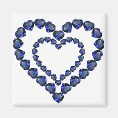 Heart Sapphire Gemstone Magneet (Voorkant)
