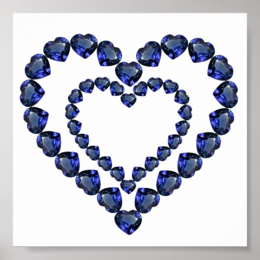 Heart Sapphire Gemstone Poster (Voorkant)