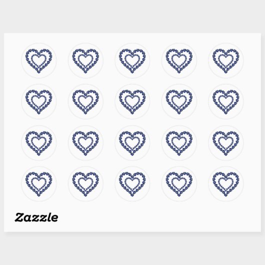 Heart Sapphire Gemstone Ronde Sticker (Vel)
