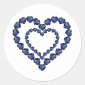 Heart Sapphire Gemstone Ronde Sticker (Voorkant)