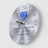 Heart Sapphire Happy 45th Wedding Jubileum Gift Grote Klok (Hoek)