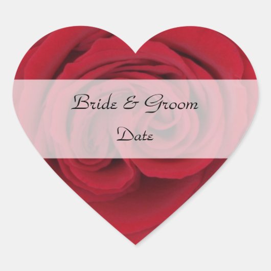 Heart Save the Date Stickers - Red Rose (Voorkant)