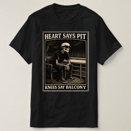 Heart Says Pit Knees Say Balcony Classic T-Shirt (Design voorkant)