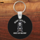 Heart Says T Knees Say Balcony Funny Concert  Sleutelhanger (Voorkant)