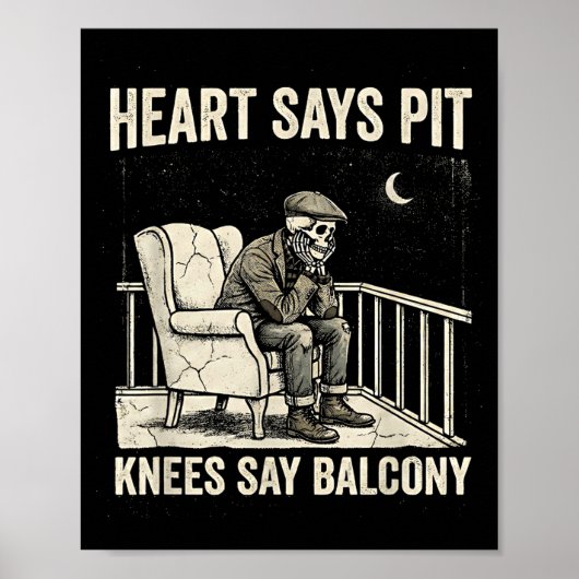 Heart Says T Knees Say Balcony Funny Old Men Music Poster (Voorkant)