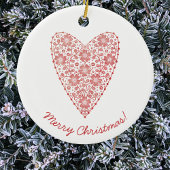 Heart Scandinavian Red White Kerstmis Keramisch Ornament