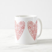 Heart Scandinavian Red White Koffiemok (Voorkant rechts)
