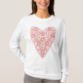 Heart Scandinavian Red White T-shirt (Voorkant)
