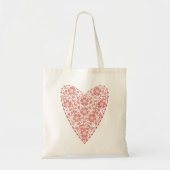 Heart Scandinavian Red White Tote Bag (Voorkant)