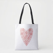 Heart Scandinavian Red White Tote Bag (Voorkant)
