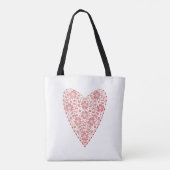 Heart Scandinavian Red White Tote Bag (Achterkant)
