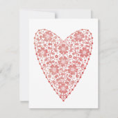 Heart Scandinavian Red White Valentine's Day Notitiekaartje (Voorkant)
