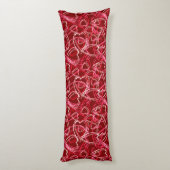 Heart Scribbles Ruby Red Lichaamskussen (Achterkant (Verticaal))