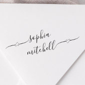 Heart Script Calligraphy Name Rubber Stamp Rubberstempel