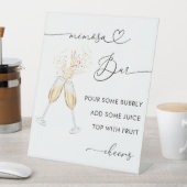 Heart Script & Champagne Vrijgezellenfeest Mimosa  Reclamebord Met Voetstuk (Insitu)