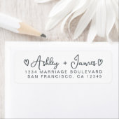 Heart Script Couple Return Address Label (Insitu)